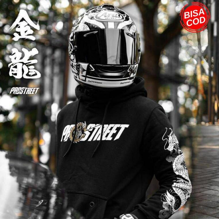 LANGSUNG ORDER HOODIE PROSTREET KIN RYU BLACK NEW /HOODIE SUNMORI PRIA/ SWEATER MOTOR PRIA / JAKET S
