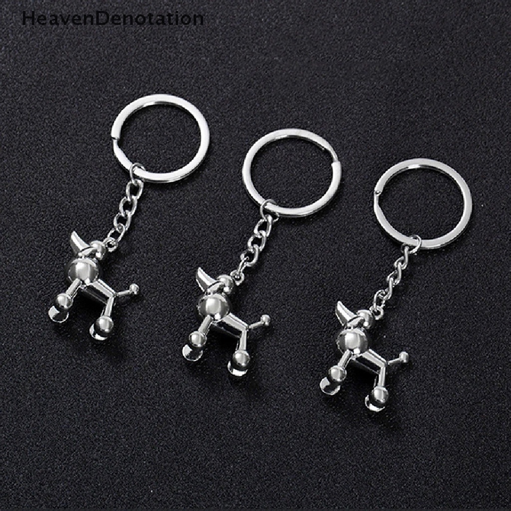 [HeavenDenotation] Kreatif 3D Pet Poodle Keychain Lucu Gantungan Kunci Untuk Wanita Pria Lucky Dog Key Chain HDV