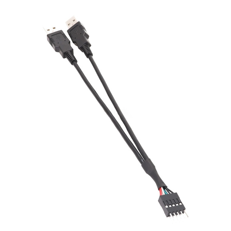 Btsg Dual USB-A Male Header Ke Motherboards 9Pin Konektor Kabel Converter Adapter Cord Untuk Mainboard Komputer