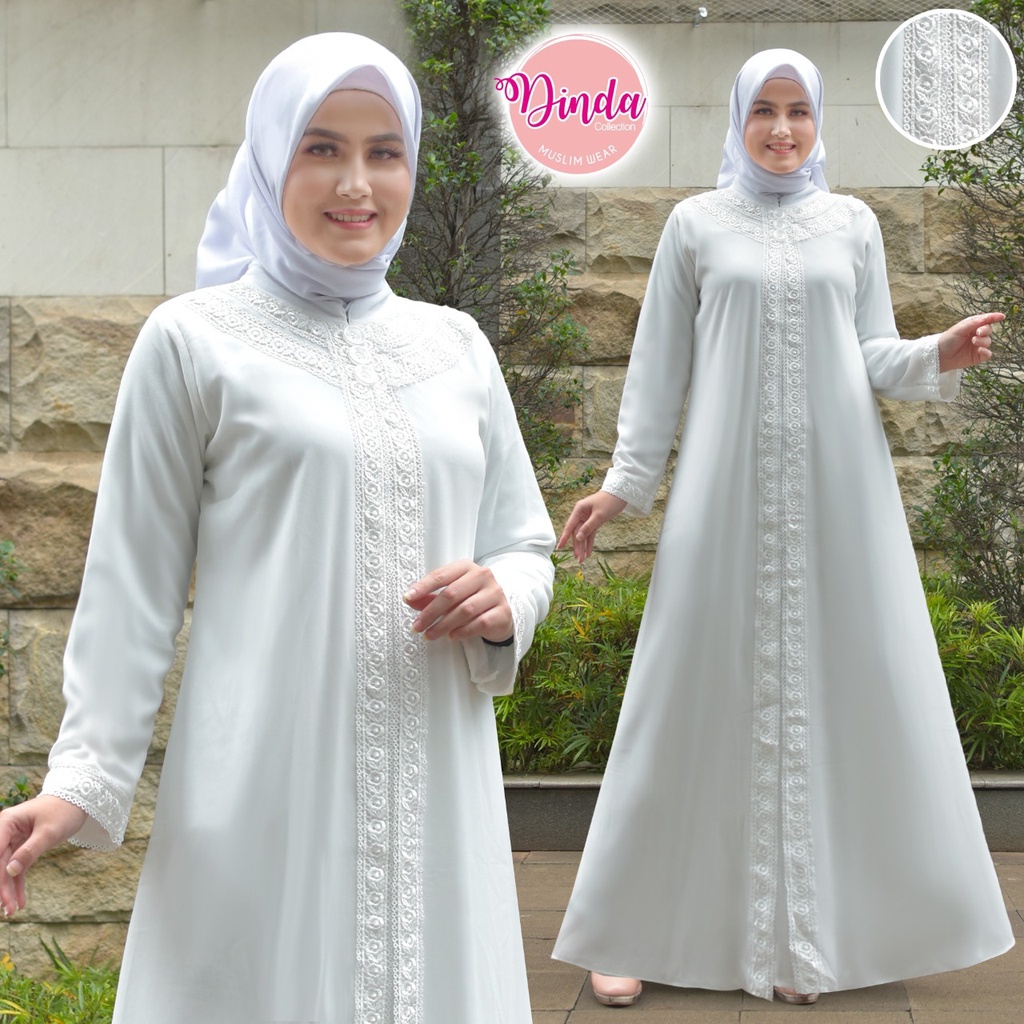 ELOK Baju Muslim Wanita / Busana Muslim / Baju Gamis Putih /Gamis Wanita / Gamis Putih/DCM#2985