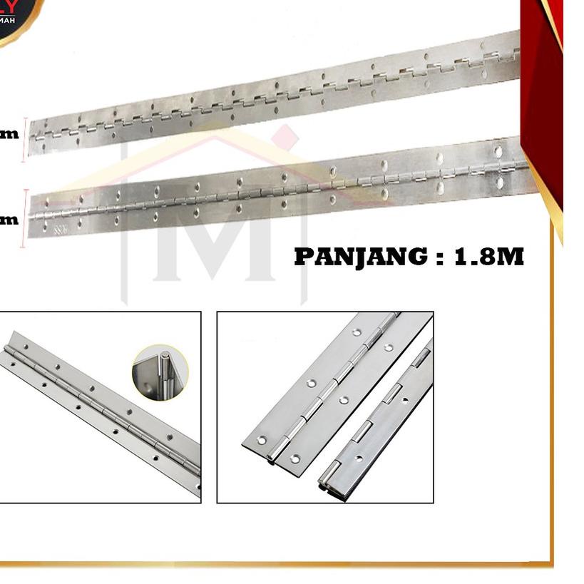 ✵ Engsel Piano 1.8 Meter / Engsel Lemari besi dapur/ Engsel Panjang Meteran /Engsel Lemari Per 1.8 M