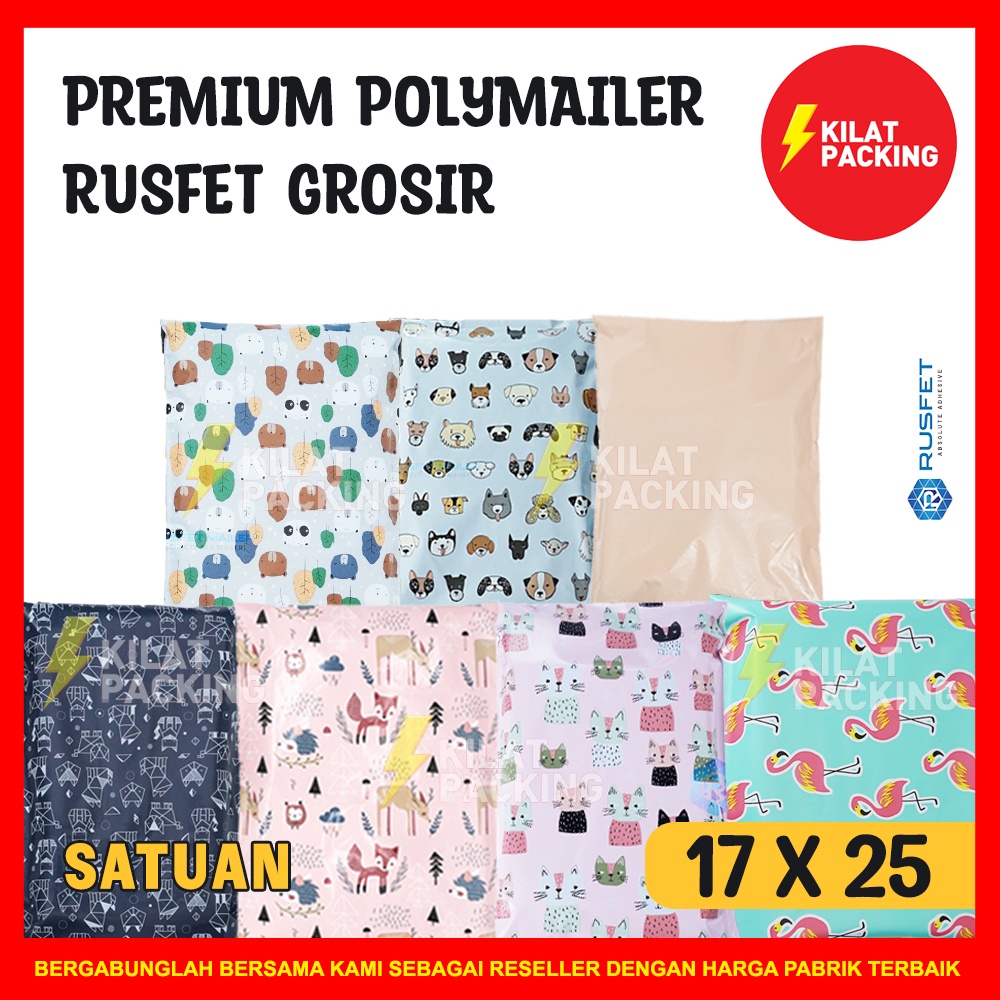 

POLYMAILER UKURAN 17CM X 25CM / AMPLOP PLASTIK PACKING RUSFET PREMIUM TERMURAH - SATUAN