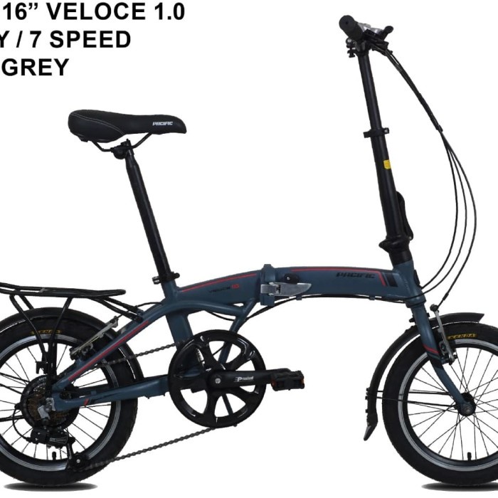 Sepeda Lipat 16 Pacific Veloce 1.0 7 Speed Alloy Frame #Original
