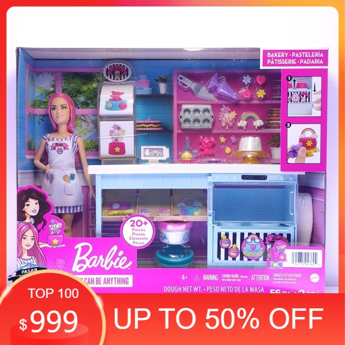 Barbie Bakery Playset With Pink-Haired Petite Doll, Baking Station