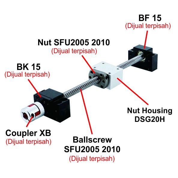 [HAEBOT] Nut Housing DSG20H SFU2005 2010 Holder Bracket Rumahan Ballscrew 20mm Mount Socket CNC Router Milling Lead Screw