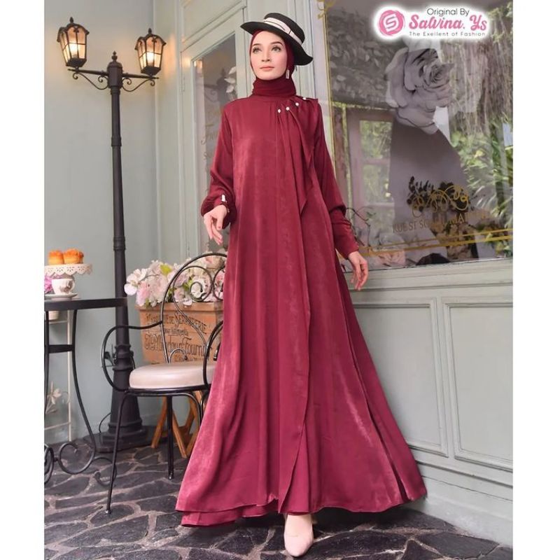 Gamis Wanita Salvina Doble Layer Kancing