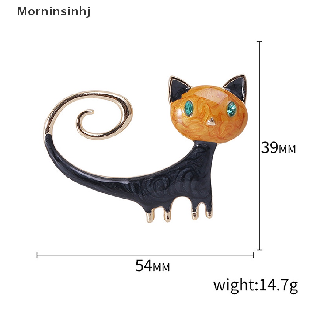 Mornin 1pcs Enamel Lucu Kucing Bros Untuk Wanita Kitty Pin Brooch 2warna Perhiasan Hewan id