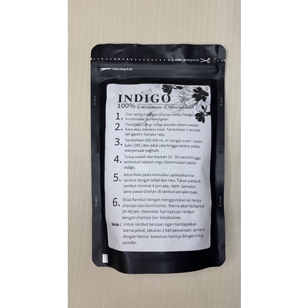 Indigo Powder 100 gr Pewarna rambut alami blue black