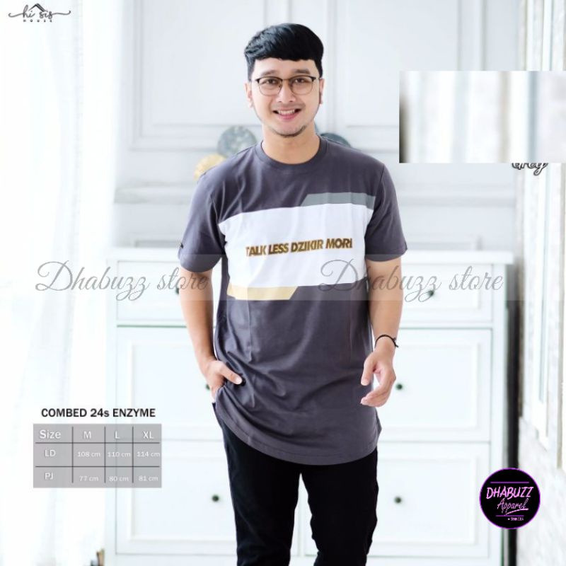 BAJU KAOS KURTA LENGAN PENDEK ORIGINAL TERBARU LEAFY 2 talk less