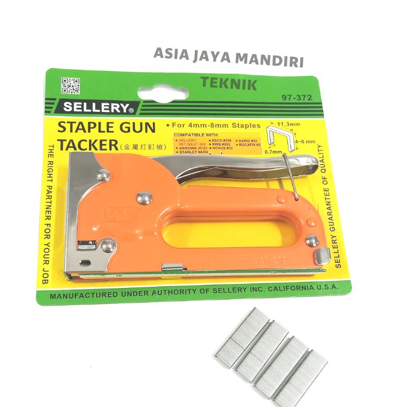

HEKTER TEMBAK SELLERY 97-372 / STAPLE GUN TACKER / STAPLES TEMBAK BESI MEREK SELLERY