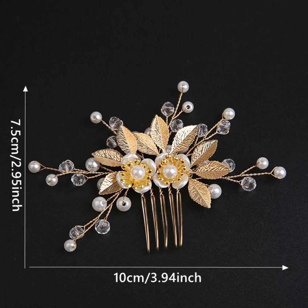 LILY 3pcs /Set Mutiara Jepit Rambut Wanita Haircomb Hiasan Rambut Perhiasan Bride Barrette