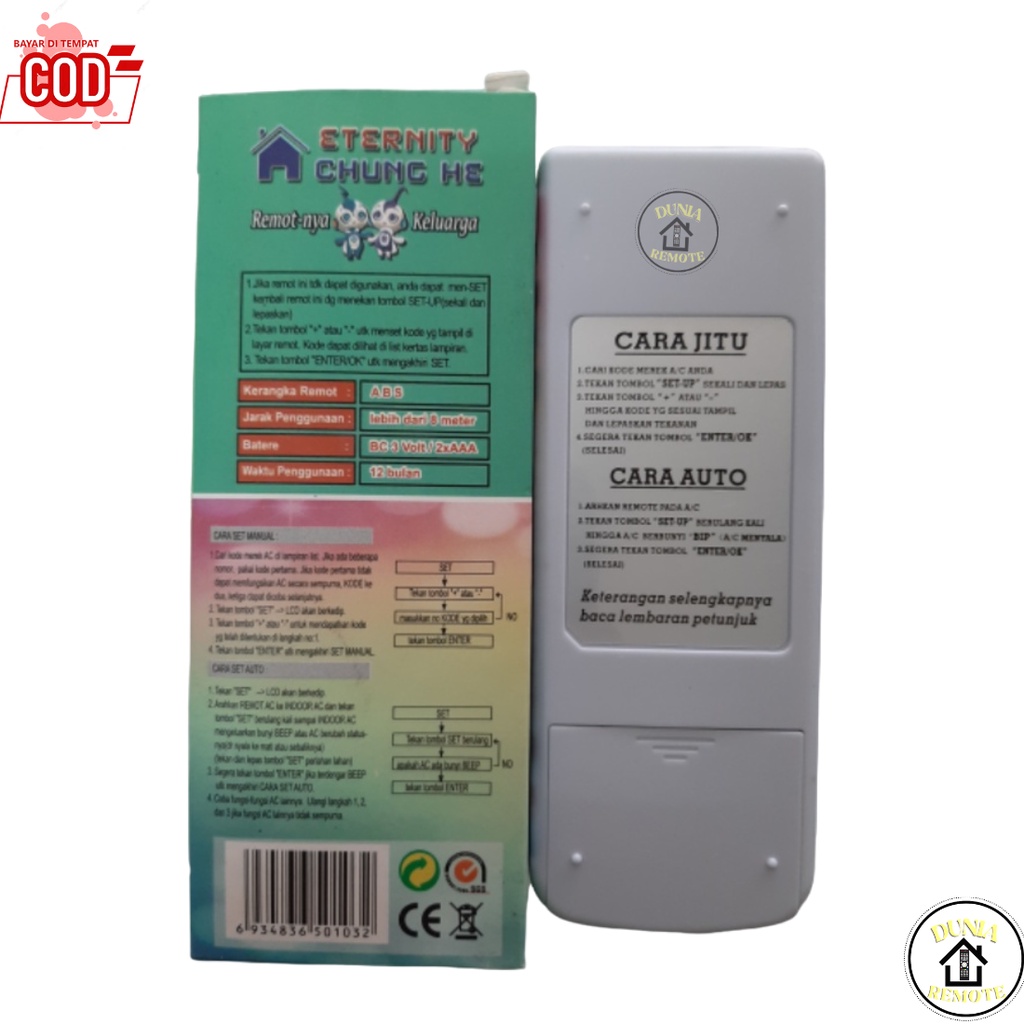 Remot Remote AC Multi universal K-8000 berbagai merk (changhong, aux, daikin, doctor, dll)