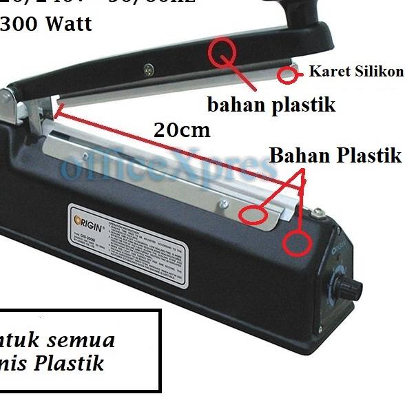 ✰ Alat Pres Plastik 200 / Alat Perekat Plastik / Impulse Sealer 20 CM / Mesin Press Plastik Origin ➼
