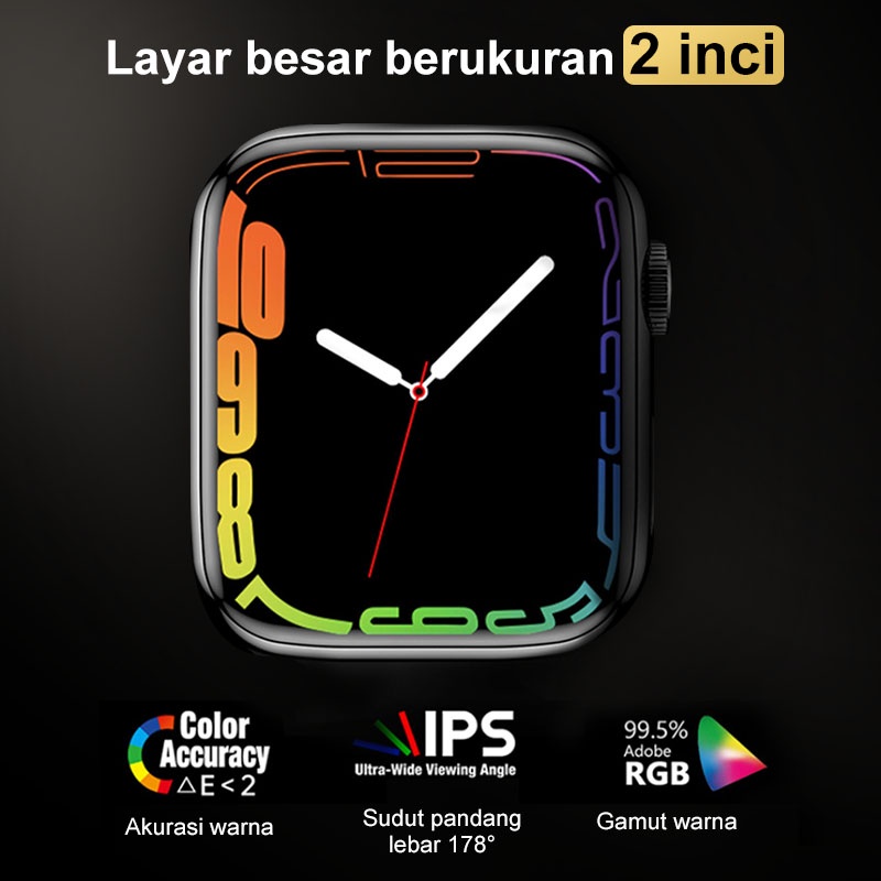 AmazeFan 2.0 inch Smartwatch jam tangan  Layar Penuh smartwatch  wanita pria  Layar Sentuh Android/IOS anti air Health SpO2 Pemantauan tidur，Mode olahragaMusik，Bluetooth，Asisten Suara Pintar，Pemotretan foto，Peringatan penelepon，Pengisi daya magnetik