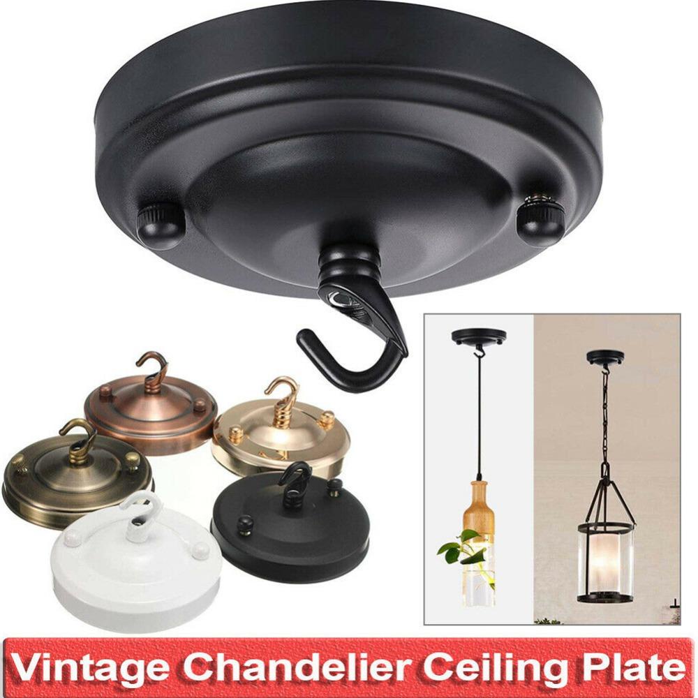 [Elegan] Bagian Lampu Antik Vintage Pendant Lamp Disc Base Lamp Base Hook Light Socket Ceiling Plate Holder