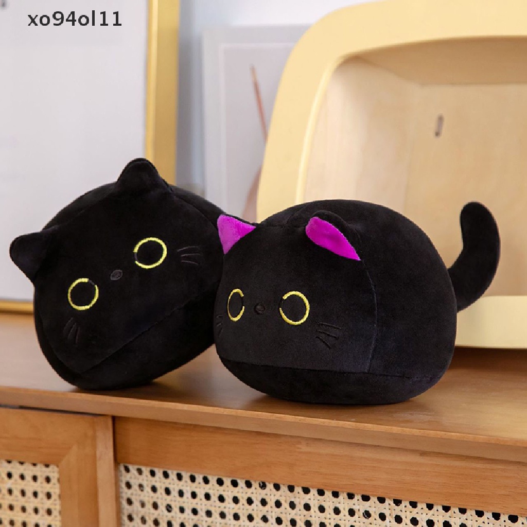 Xo10/25cm Kucing Hitam Bantal Lucu Boneka Mewah Liontin Gantungan Kunci Dekorasi OL