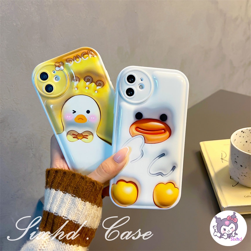 For OPPO A78 A77s A95 A57 A55 A16 A15 A17 A17K A76 A96 A74 A54 A53 A33 A7 A5s A3s A15s A32 A31 A12 A94 A93 A92 A77 A52 Reno 8T 8Z 7Z 6Z 3D Vision AirBag Case Simple Duck Soft Cover