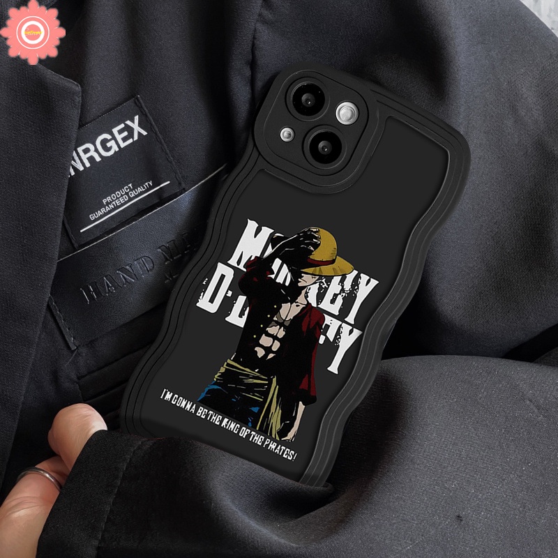 Case Redmi Note 10s 11 9s 8 10 9 11Pro 10Pro Max Redmi 10C A1 10 9 9T 9A A1 + 10A 9C NFC POCO M3 X3 NFC Mi 11T Pro Soft Tpu Cartoon Anime One Piece Luffy Wavy Edge Back Sarung