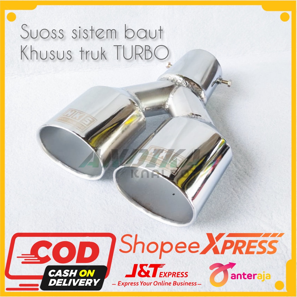 COD KNALPOT SUOS HKS TRUK SISTEM BAUT FULL CHROME CABANG KHUSUS TRUK TURBO