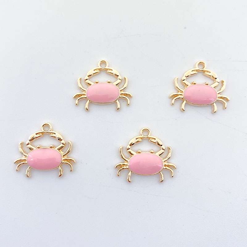 4pcs Liontin Kepiting Liontin Tetesan Minyak Bahan Alloy Seri Laut Untuk Produksi Perhiasan Kalung Gelang Diy