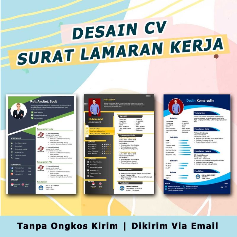 

Desain CV dan Surat lamaran Kerja | Curriculum Vitae | Resume