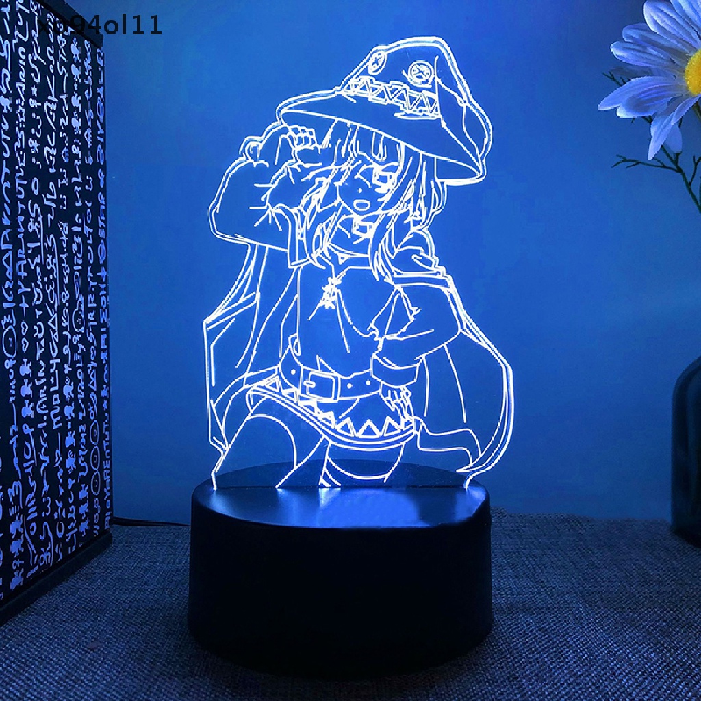 Xo KonoSuba Aqua Anime Lampu Led Untuk Dekorasi Kamar Tidur Anak Lampu Malam 3d Lamp OL