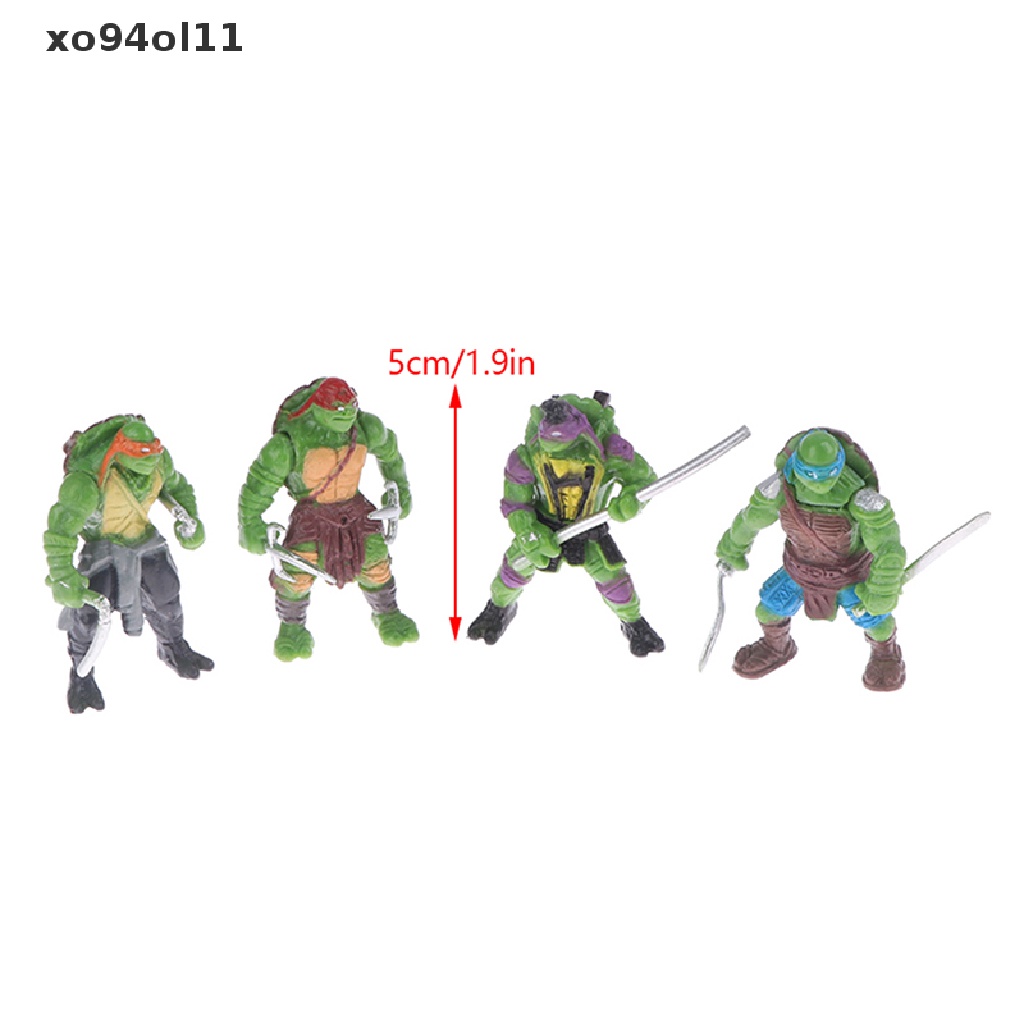 Xo 6Pcs/set Remaja Mutan Ninja Turtles Boneka Anime Actions Figure Lucu Model Desktop Ornamen Mobil Dekorasi Rumah Mainan Anak Boneka Boneka Ornamen Lanskap Mikro Kue Insert De