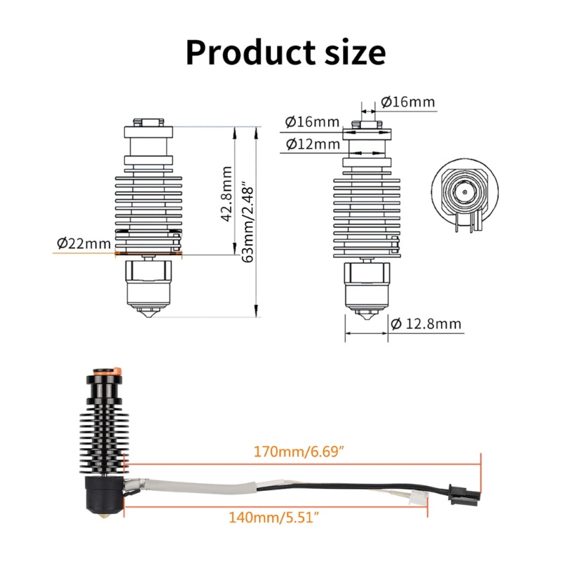 Zzz CHC-V6 Extruder Untuk VORON2.4 Hot Bed Extrusion Kit 3D Printer Aksesoris