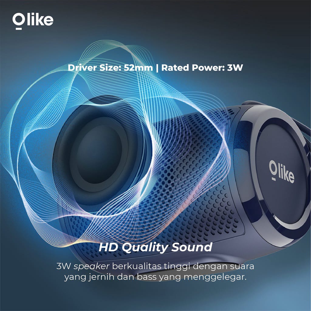Olike Speaker SF3 TWS Mode Bluetooth 5.0 TF card&amp;USB Support Portable Speaker Ultra Bass - Garansi Resmi 1 Tahun