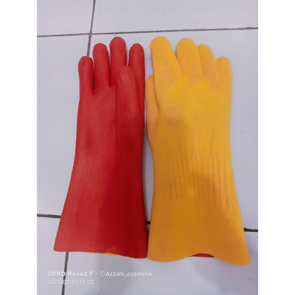 SARUNG TANGAN KARET/HANDS GLOVES/SAFETY GLOVES {SIZE L}