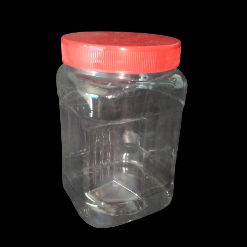 [4pcs] Toples Plastik Square Tutup Merah  750cc | Toples Plastik Segi Empat  750ml