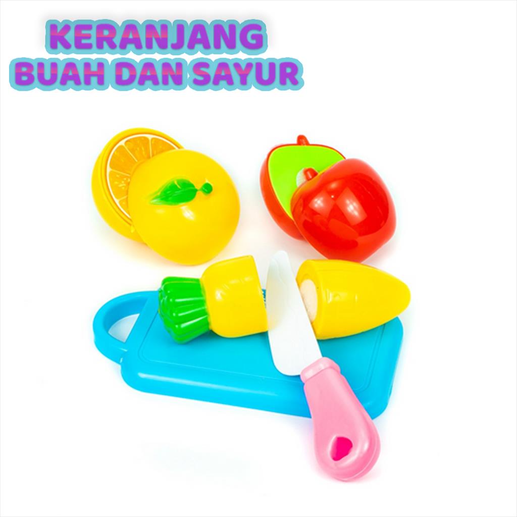 Mainan Keranjang Buah dan Sayuran / Satu Set Mainan /Mainan Potong Ice Cream Set Besar / Mainan Edukasi Masak-Masakan / Mainan My Favorite Fruits YK43