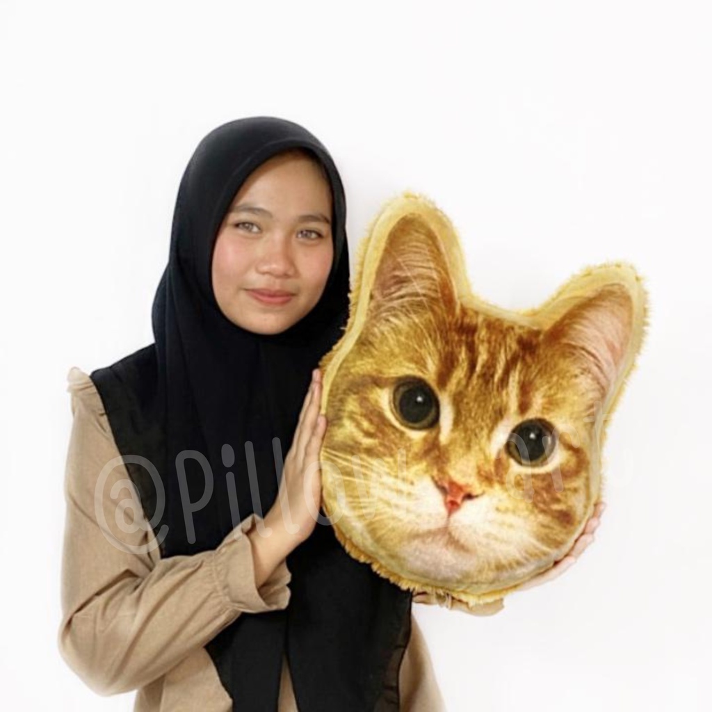 Pillowart - Bantal Sofa Kepala Kucing Lucu Size M - art110