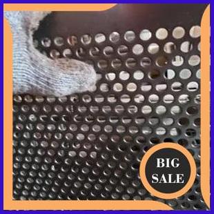 last stok Plat Lubang Besi Bolong Perforated Diameter 8mm Tebal 2mm Ukuran 30cm x 120cm 1F