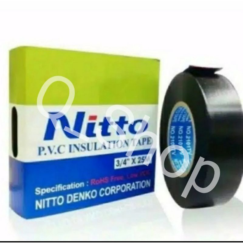 Isolasi Listrik NITTO ORIGINAL Tape Hitam PVC Kabel 3/4  Inch X 25 M