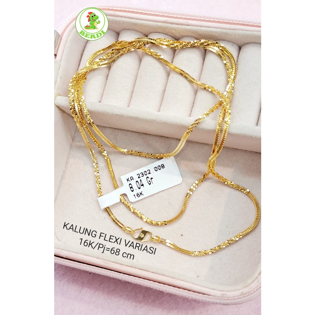 Kalung flexi variasi kadar 700 16k wanita dewasa terbaru model panjang 64cm