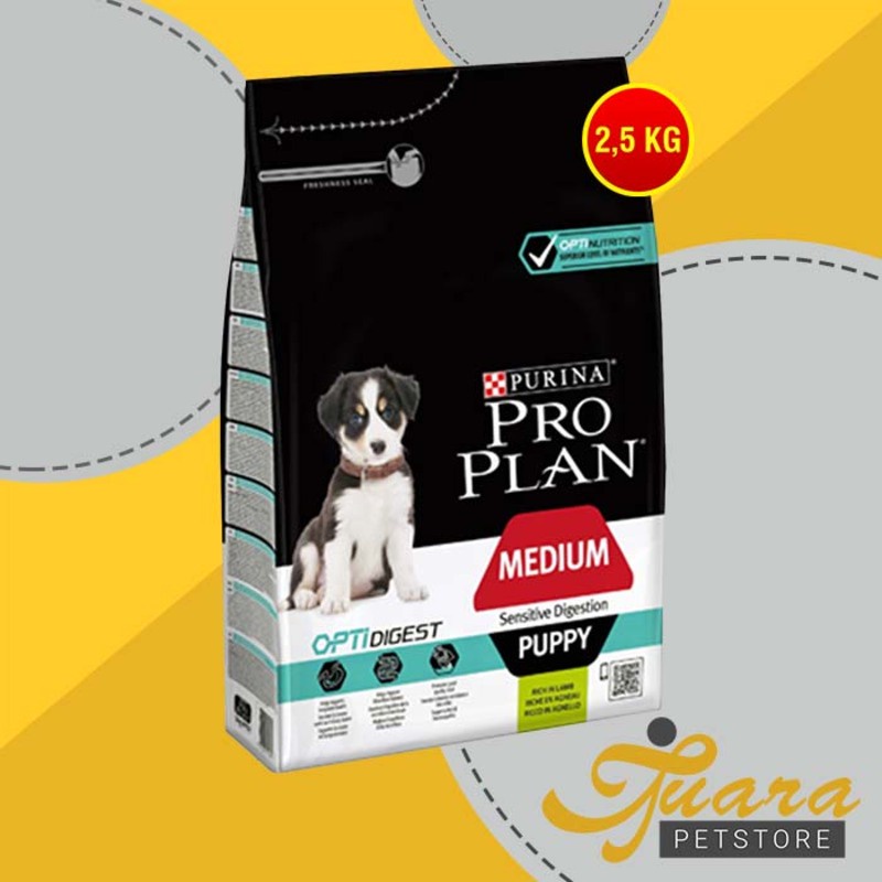 Makanan Anjing Sensitif pencernan Trah Sedang PRO PLAN Medium Puppy Sensitive Digestion 2.5Kg