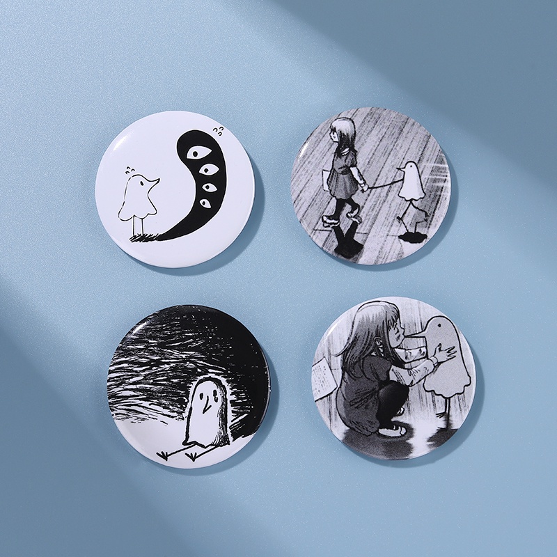 Tinplate Tombol Lembut Pin Goodnight Punpun Bros Lencana Kreatif Anime Perhiasan Hadiah Lapel Badge
