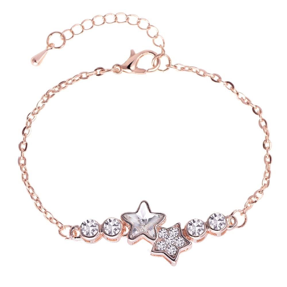 Gelang Rose Gold 18k | Gelang Bentuk Bintang | Aksesoris Wanita | Sendok Garpu Bahan Stainless Steel