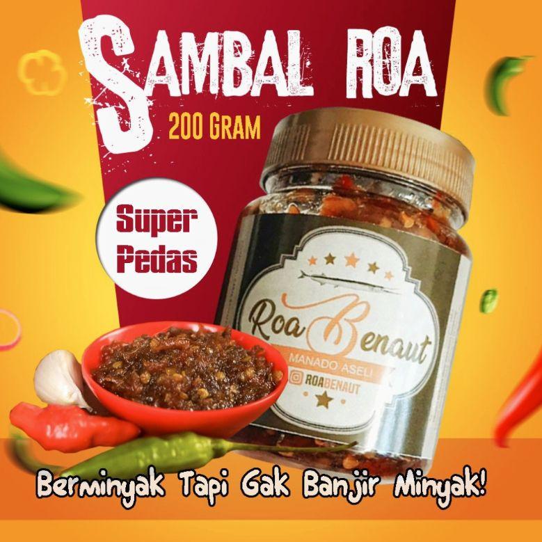 

E33 Sambal Roa Asap Manado Tanpa MSG - Sambel Ikan Roa Pedas 200 gram HOT PRODUCT ㅔ