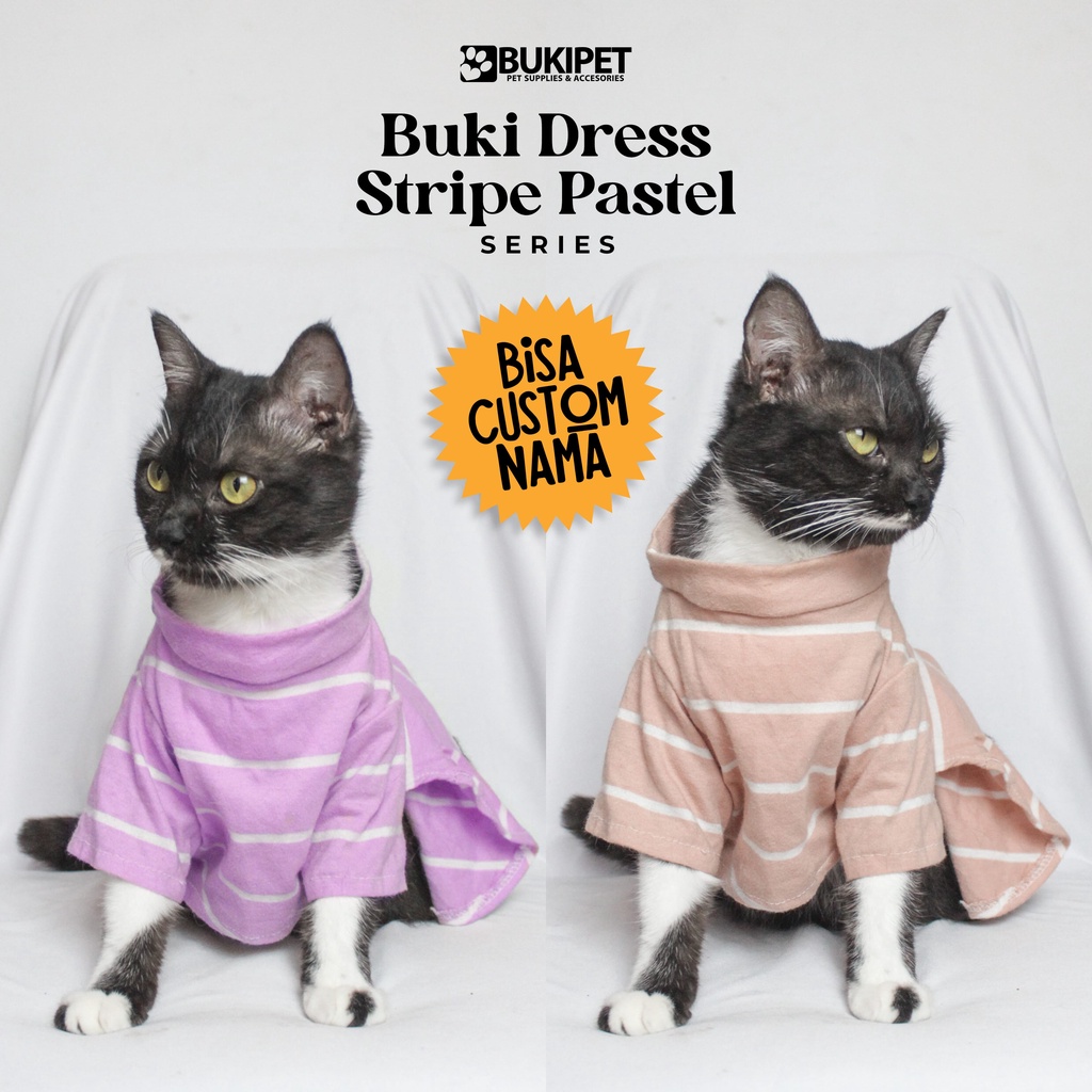 baju kucing anjing kelinci monyet lucu murah aksesoris hewan kecil  - DRESS PASTEL SERIES