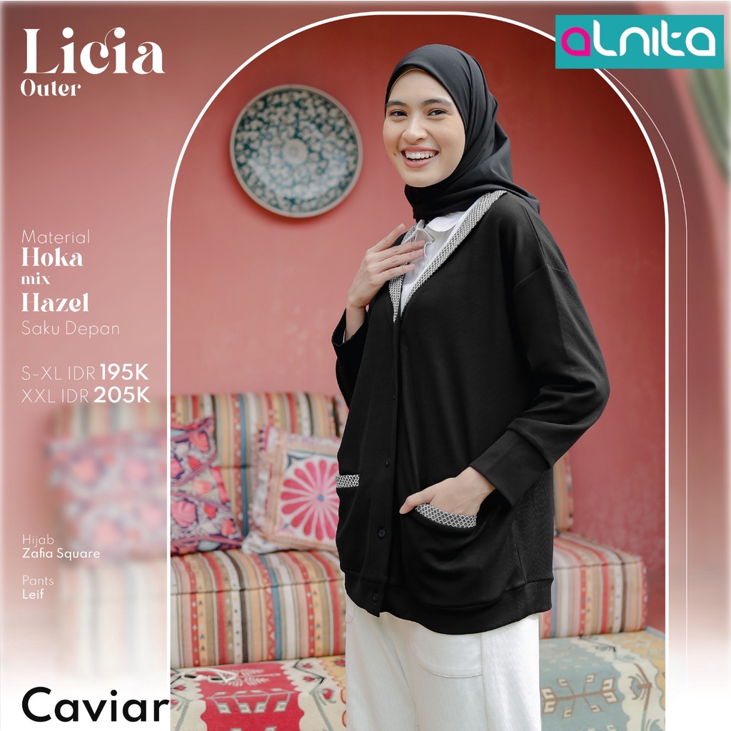 Alnita LICIA Atasan Bahan Hoka mix Hazel Atasan Trendi Fashion Wanita by Alnita Bisa COD