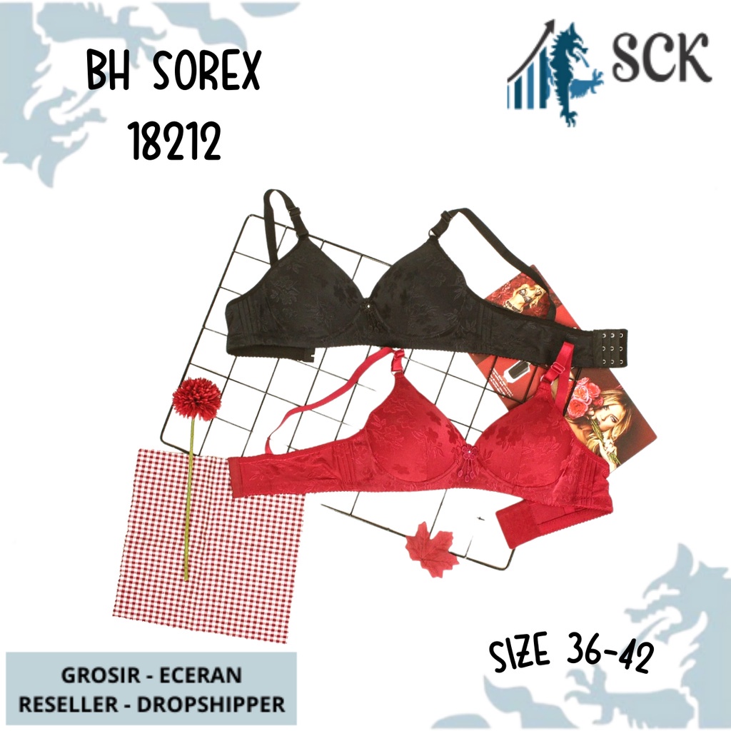 BH SOREX 18212 Cup B 18212 Tanpa Kawat Busa Tipis / BH Sorex 18212 (Cup B) Motif | BH Busa Tipis