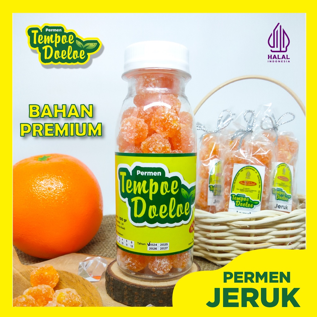 

Permen JERUK 100% Gula Asli Bahan Premium Merk Tempoe Doeloe