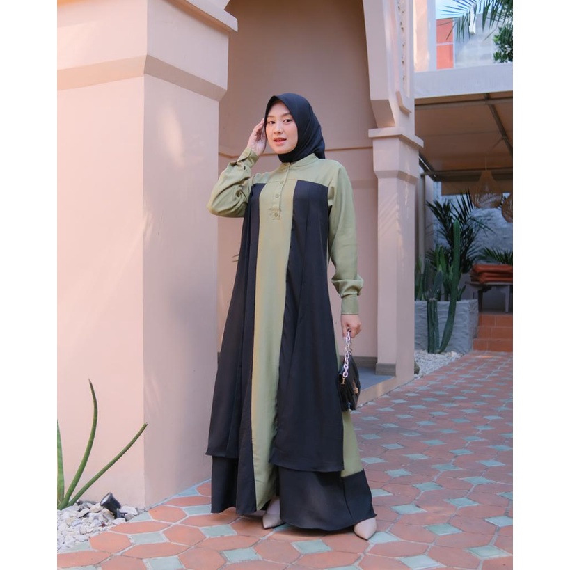 AMIRA ABAYA DRESS SHAKILA POLOS - ABAYA MAXI LEBARAN MEWAH - DRESS BUSUI