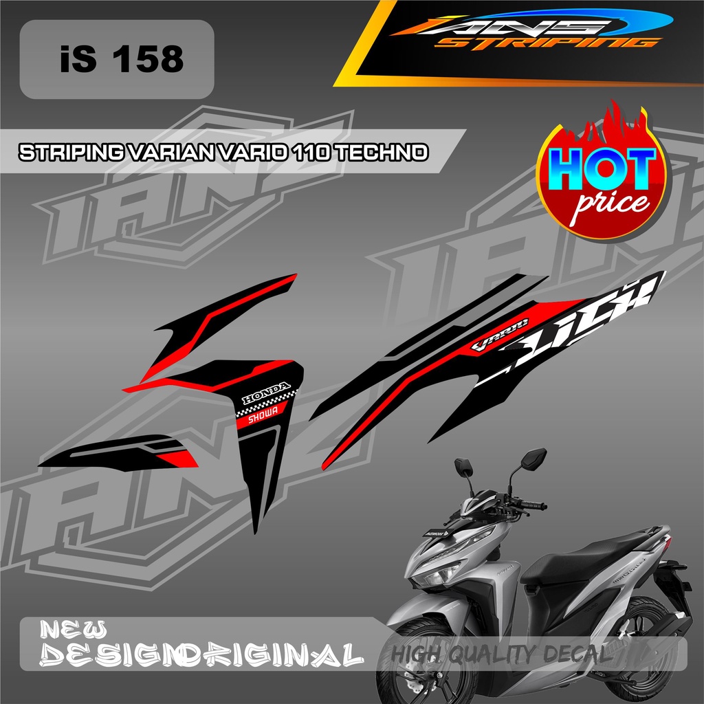 STIKER DECAL STRIPING HONDA VARIO TECHNO 110  STYLE SUDAH LAMINASI ANTI GORES / DECAL KERETA HONDA VARIO TECHNO IS158