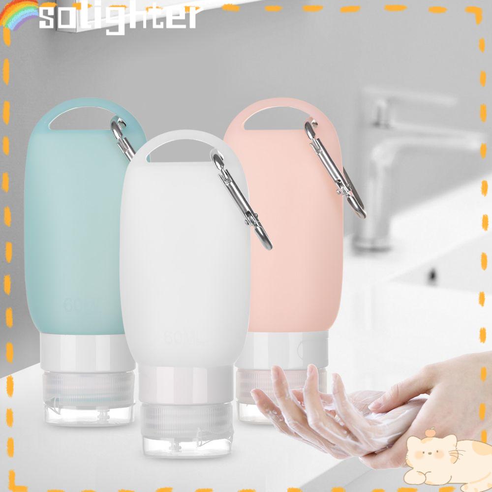 Solighter Kait Botol Portable Silikon Penyimpanan Kosong Travel Cocok Multifungsi Hand Sanitizer