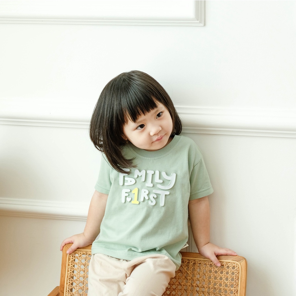 Nice Kids x Kezia GC - Kids Positivitee  T-Shirt Emboss Kaos Anak (6-12 Bulan - 3 Tahun)