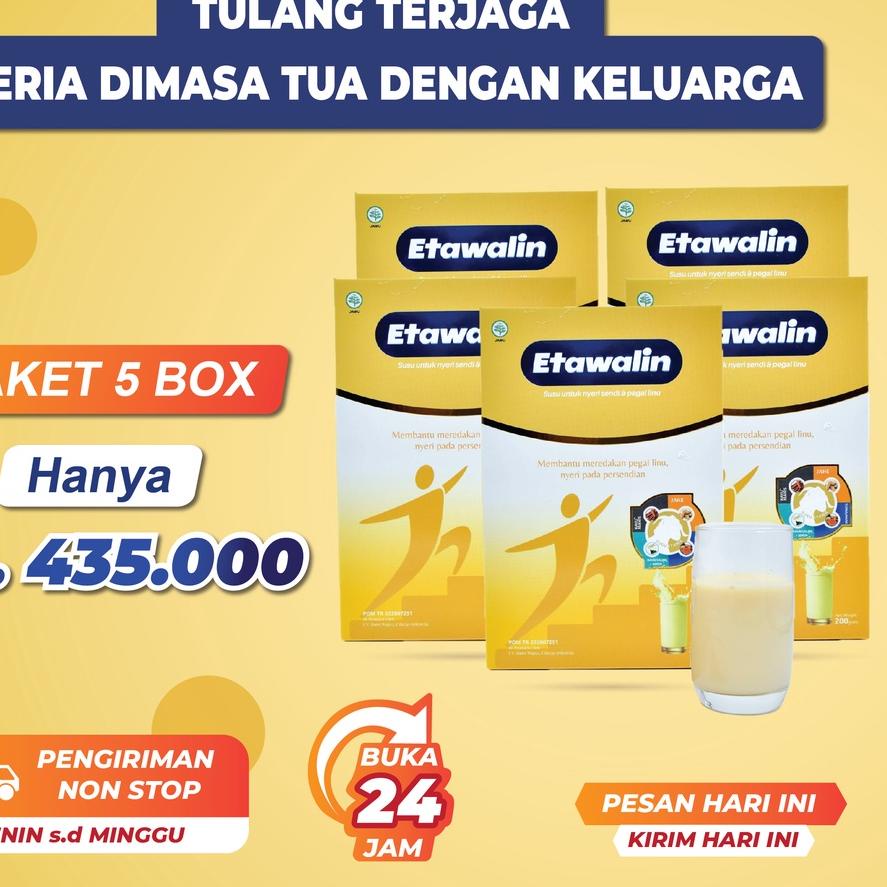 

Ayo Beli Etawalin Susu Sendi dan Asam Urat Paket Kronis 5 Box 45G,,