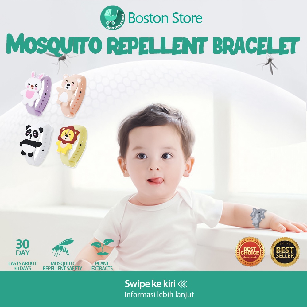 Bostonstore Gelang anak anti nyamuk gelang Cartoon Animal Anti-Mosquito / Mosquito Repellent Baby / Gelang Anak Anti Nyamuk / Gelang Tangan Anti Nyamuk / Gelang Jam Anti Nyamuk Gelang Anti Nyamuk Anak-Anak / Mosquito Repellent Bracellet